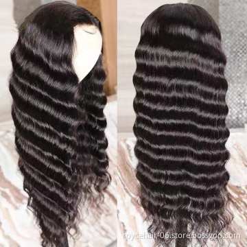 Loose Wave Human Hair Lace Wigs Vendor,Wholesale 30 Inch Long Brazilian Virgin Hair Cutly Transparent Lace Front Wig For Women